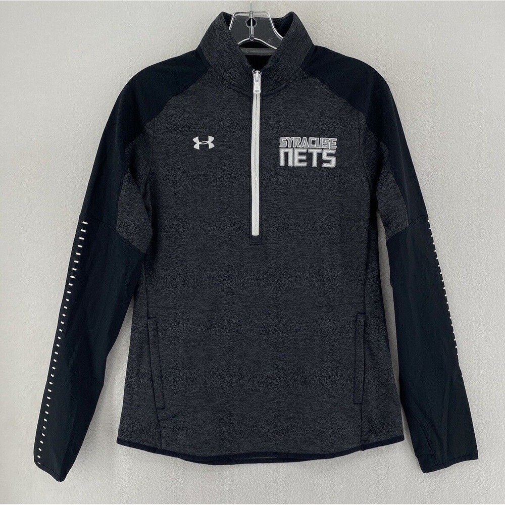 Under Armour Pullover Women Small Black Gray Syracuse Nets 1/2 Zip 1327446-001